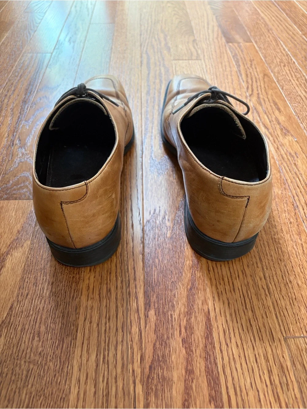 Cole Haan Shoes Mens Size 9.5 Brown Leather Oxford Lace Up Dress Square Toe